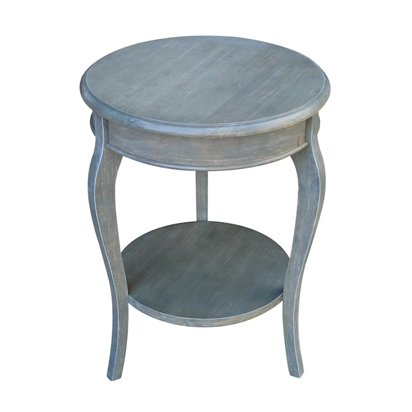 International Concepts Round Cambria End Table, 18 W, 18 L, 24 in H, Wood, Heather Grey-Antique Washed OT105-18R-18 - main